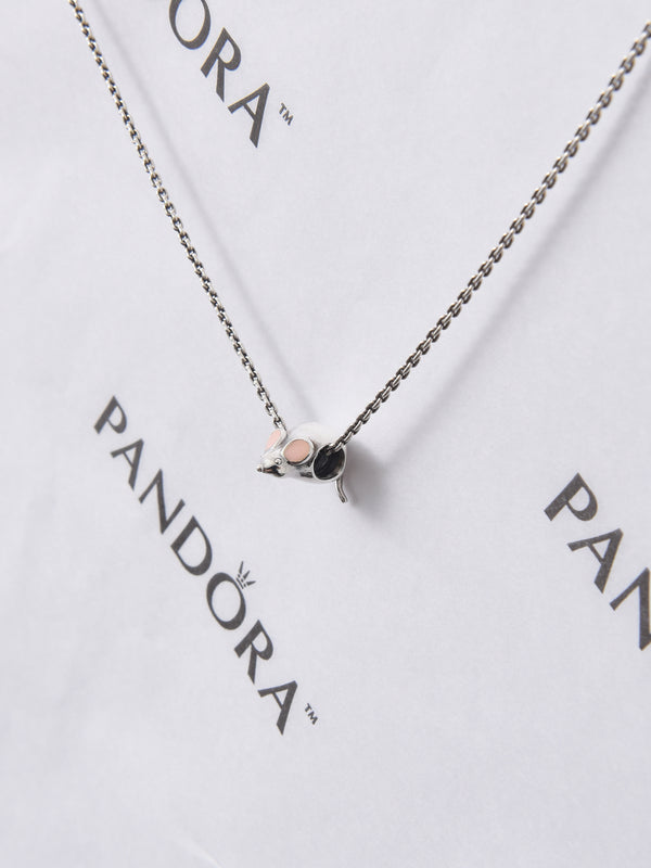 Pandora Cute Mouse Charm Pink Enamel